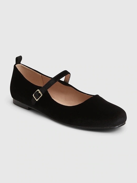 GAP Shoes - GAP Velvet Black Mary Jane Ballet Flat